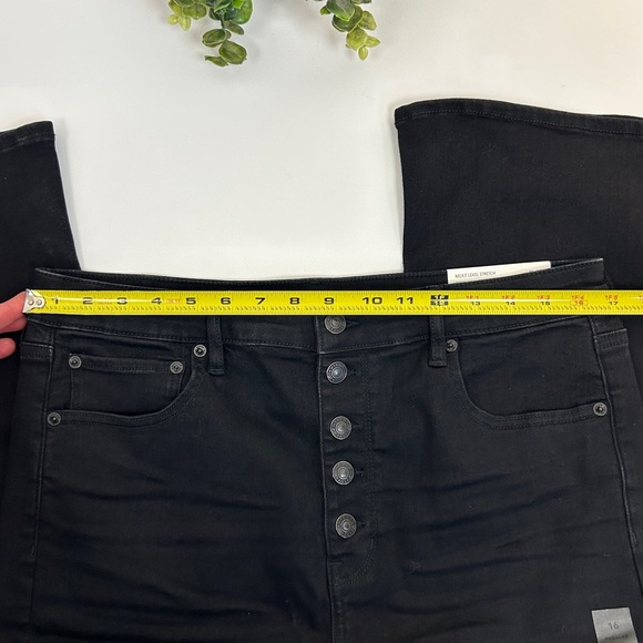 American Eagle Highest Rise Flare Leg Button Fly Jeans Black Size 16 NWT - Picture 12 of 15